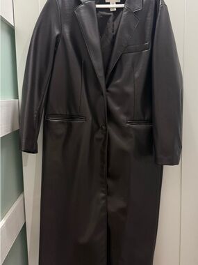 HM oversized leather jacket